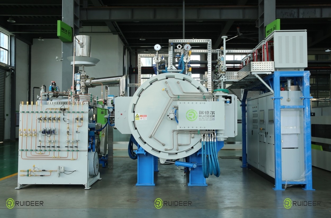 Oven kompresi vakum Slide Hearth 6-10MPa hingga 1600°C untuk dewaxing dan panel gas MFC H2/N2/Ar di lingkungan industri